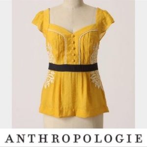 Anthropologie Floreat Marigold Blouse